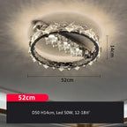 Maison Ornate stainless steel circular LED chandelier, 52cm x 14cm, with sparkling crystal accents.