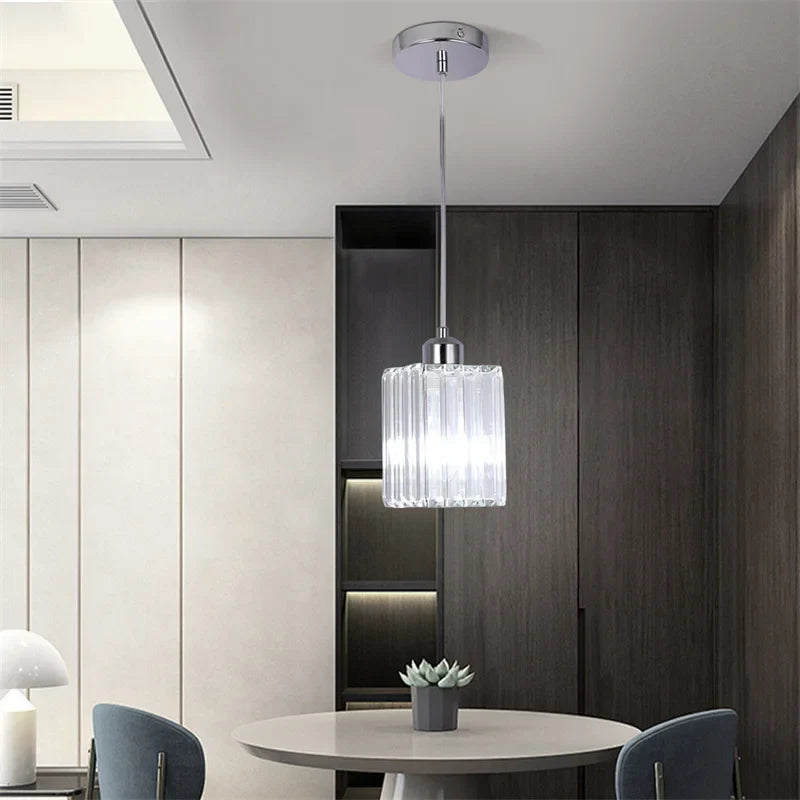 Maison Ornate K9 Crystal Art Deco Indoor Pendant Light with intricate crystal detailing and sleek, modern design.