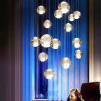 Maison Ornate Crystal Sphere Chandelier with Rotating LED, featuring elegant modern design details.