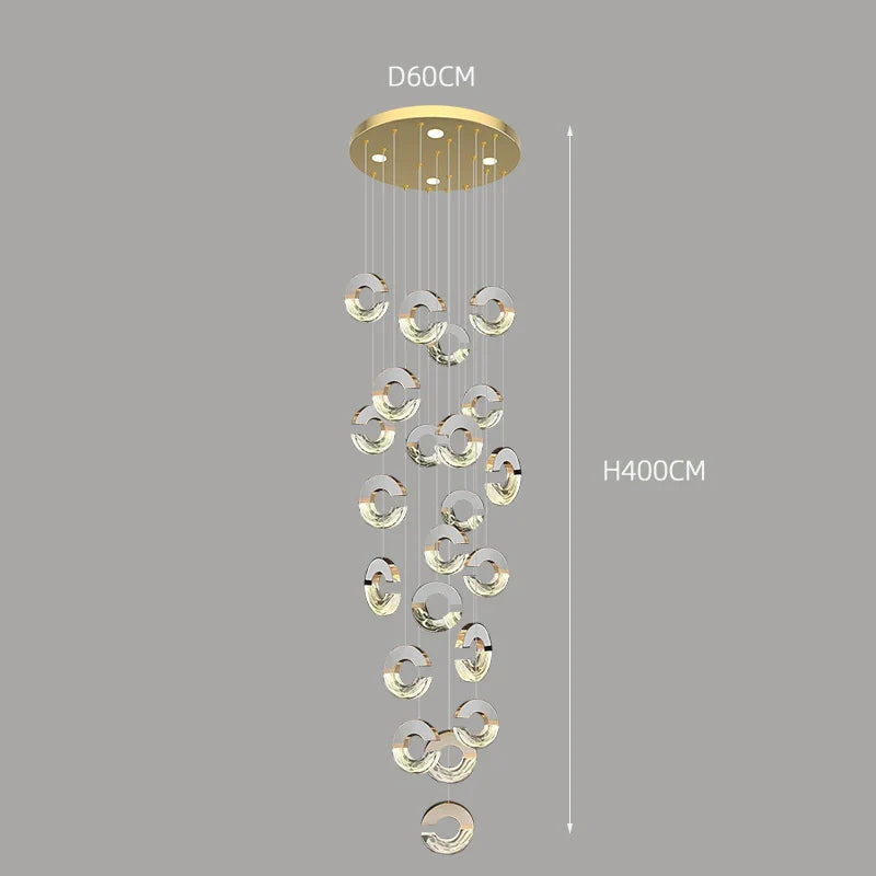 Lustre suspendu en cristal avec design moderne et élégant