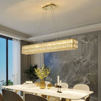Maison Ornate Art Deco Circular Crystal Chandelier with LED lights, elegant and sparkling centerpiece.