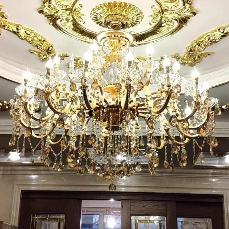 Baroque Crystal Chandelier with Modern LED Lighting