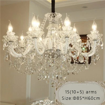 Grand lustre en cristal élégant pour salon et salle à manger