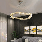 Maison Ornate Crystal Chandelier with LED lighting, stainless steel frame, contemporary elegant design.
