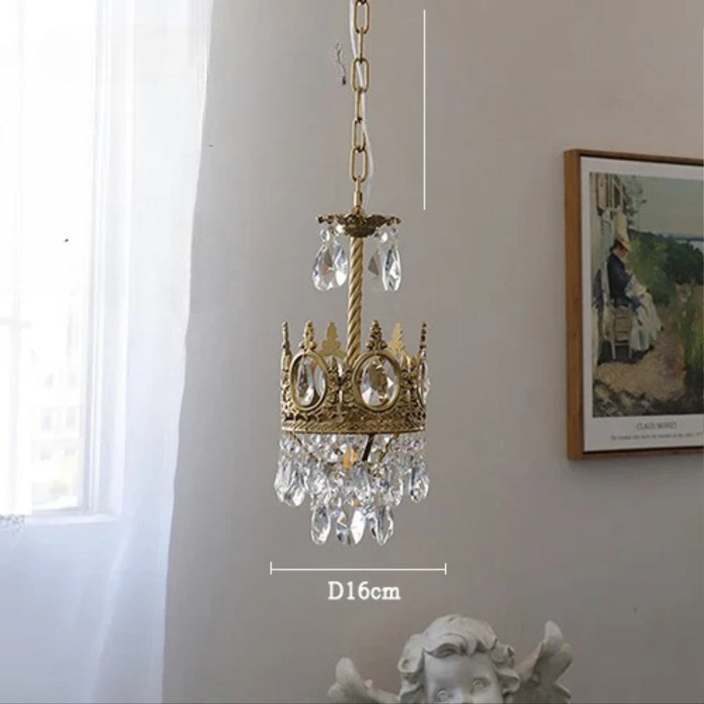 Maison Ornate Crystal Ball Chandelier, retro indoor lighting with crystal accents, 16cm diameter.