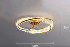 Gold-framed LED chandelier with crystal accents, 40cm x 12cm, emits warm, decorative lighting.