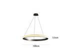 Luxury crystal chandelier with black frame, three-wire suspension; 100 cm diameter, 5.5 cm height.