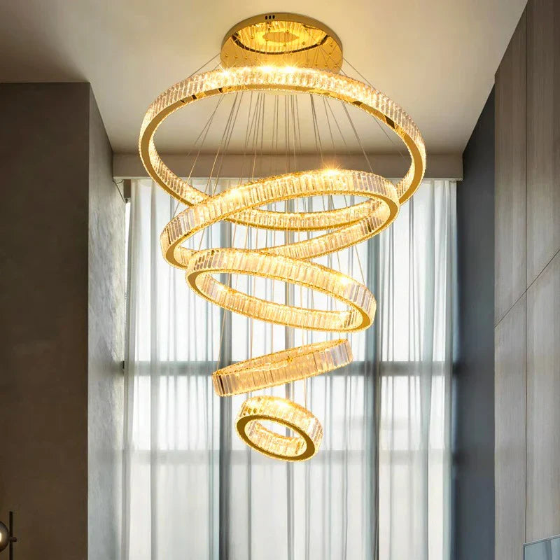 Maison Ornate Modern Crystal Chandelier features decorative design and emits elegant, bright illumination.
