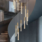 The Maison Ornate Spiral LED Crystal Chandelier features cascading crystals and modern spiral LED elements.
