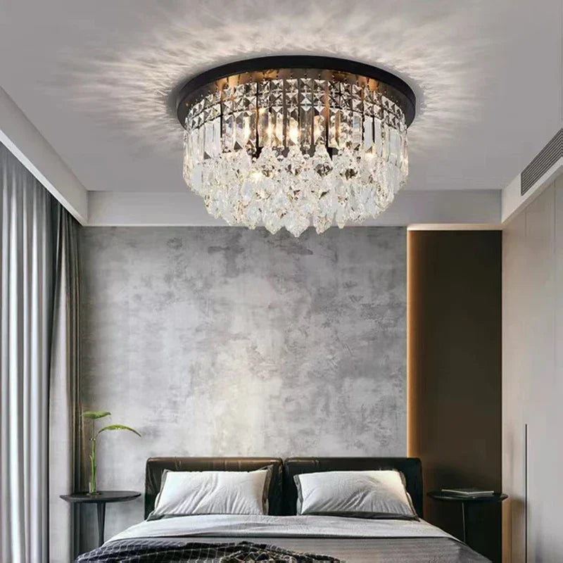Maison Ornate Luxury American Style LED Crystal Ball Chandelier, sparkling centerpiece lighting fixture, elegant and modern design.