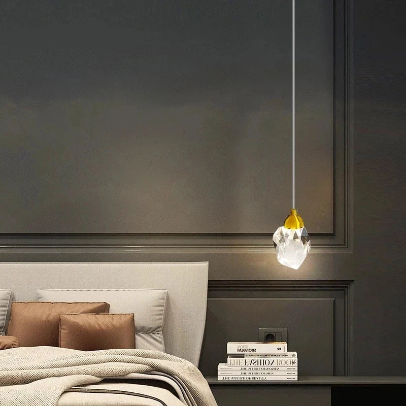 Maison Ornate's Modern Crystal Chandelier with LED lighting, elegant fixture featuring sparkling crystal accents.
