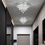Two Maison Ornate Unique Shape Modern Crystal LED Pendant Lights with elegant, geometric crystal design.