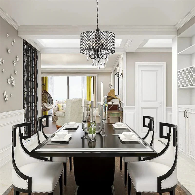 Maison Ornate Vintage American Style Crystal Iron Chandelier with intricate detailing and elegant crystal accents.