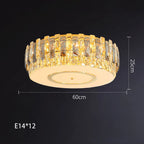 Maison Ornate dimmable round LED crystal chandelier, gold accents, vertical crystals, 12 E14 bulbs.