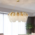 The Modern Crystal Spiral Luxury Ceiling Light by Maison Ornate features looping gold and crystal design.