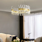 Maison Ornate Crystal Chandelier with gold finish, elegant design for dining room indoor lighting.