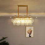 Luxurious spiral crystal gold lustre postmodern chandelier by Maison Ornate, radiant and elegant.