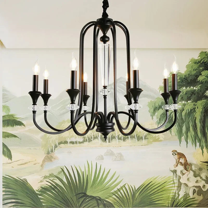 Vintage Crystal Chandelier with LED Living Room Luxury