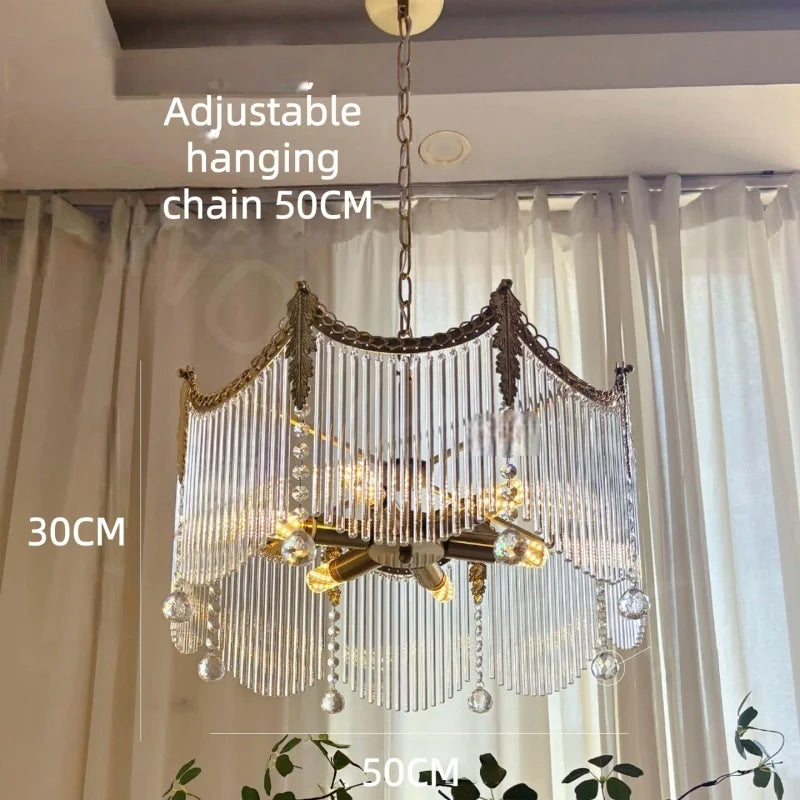 Vintage Crystal LED Chandelier for Living Room