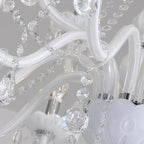 Close-up of Maison Ornate Nordic Baroque Crystal Chandelier with curved tubes and sparkling crystal accents.