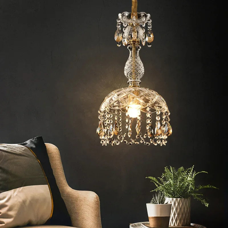 Crystal Chandelier with Suspended LED Lighting