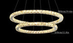 Maison Ornate chandelier with two crystal-embellished LED rings in modern industrial design.