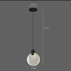 Maison Ornate Nordic LED Crystal Chandelier with textured glass sphere shade, minimalist and elegant design.