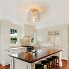Maison Ornate Contemporary Art Deco crystal chandelier with iron frame, surface-mounted on the ceiling.