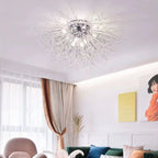 Maison Ornate Modern Multi-Head Crystal Chandelier with elegant tassels, creating a sparkling focal point.