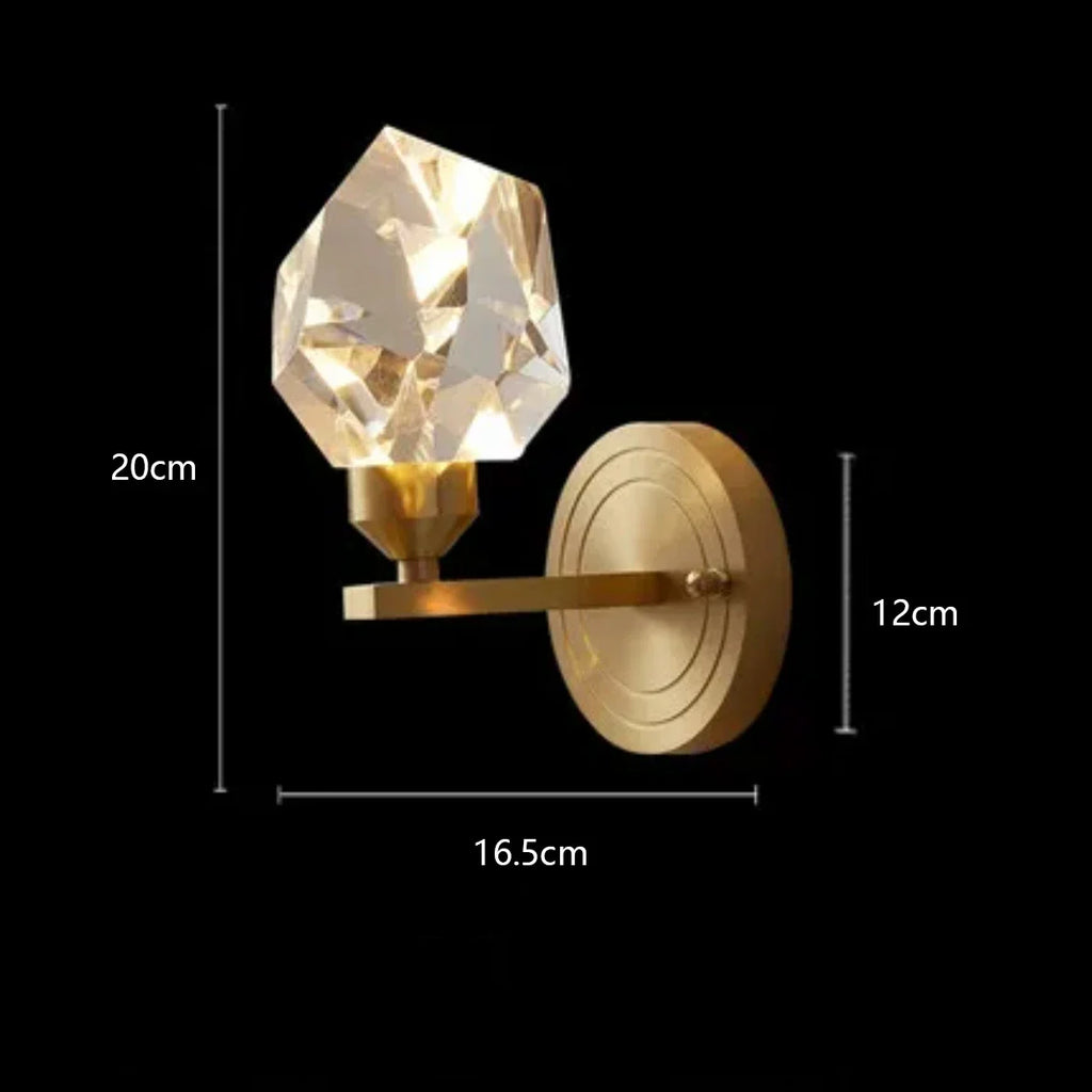 Maison Ornate Modern Glass Crystal Chandelier features brass structure, LED lighting, 20 cm tall.