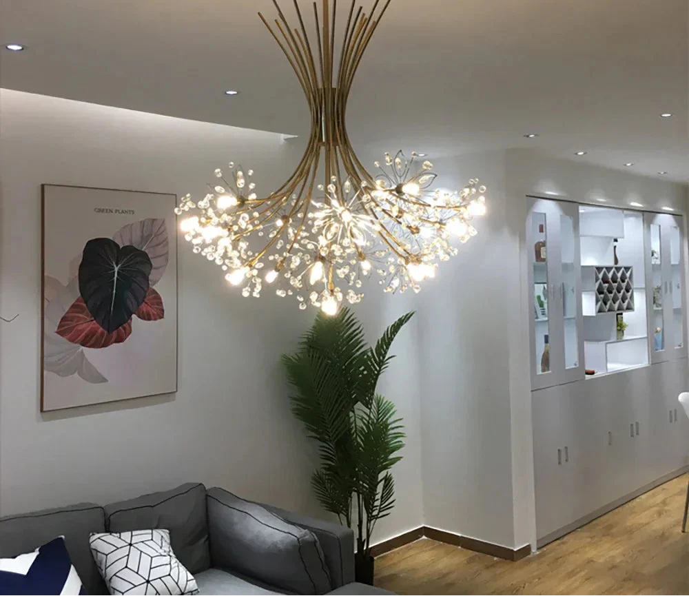Maison Ornate Modern Crystal Dining Room Chandelier with LED Lighting, elegant tiered design and sparkling crystals.