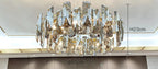 Maison Ornate Modern Crystal LED Ceiling Light with angular glass pieces, 60cm diameter, luxury chandelier.