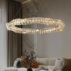 Maison Ornate K9 Crystal Chandelier with Modern Suspension and Remote, featuring elegant, sparkling crystal design.