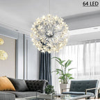 Maison Ornate Modern Dandelion Crystal Ball Chandelier with Integrated LEDs, featuring sparkling crystal accents.