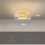 Modern round crystal chandelier with clear textured glass, 40x20cm, six E14 bulbs, for dining rooms.