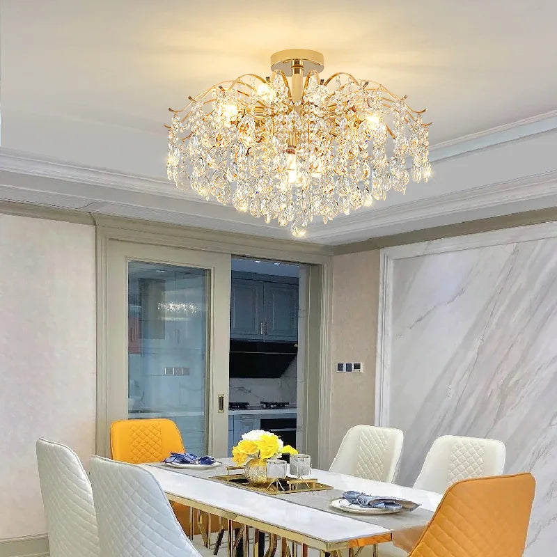 Maison Ornate Modern Crystal Chandelier with LED Lighting, contemporary design, elegant crystal accents.