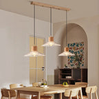 Modern Crystal Chandelier with Striped Glass by Maison Ornate, elegant, decorative lighting fixture.