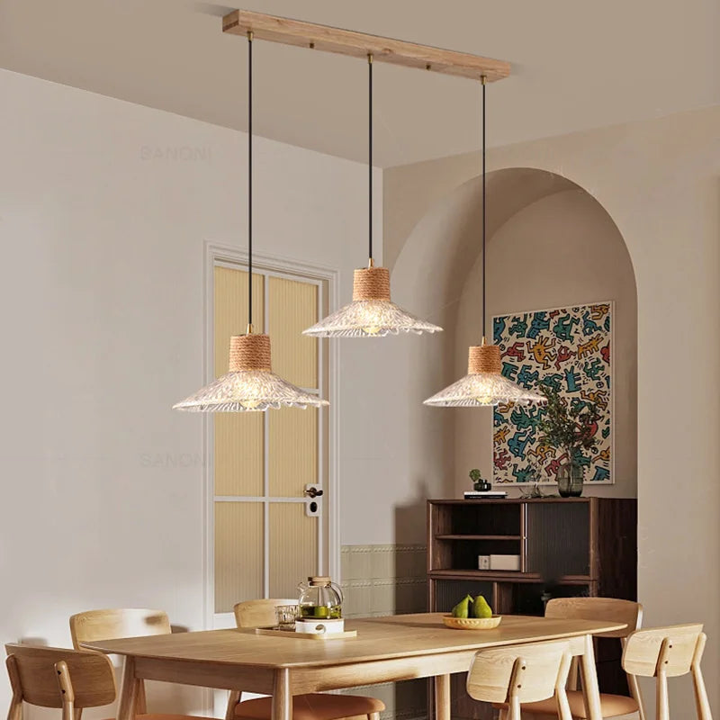Modern Crystal Chandelier with Striped Glass by Maison Ornate, elegant, decorative lighting fixture.
