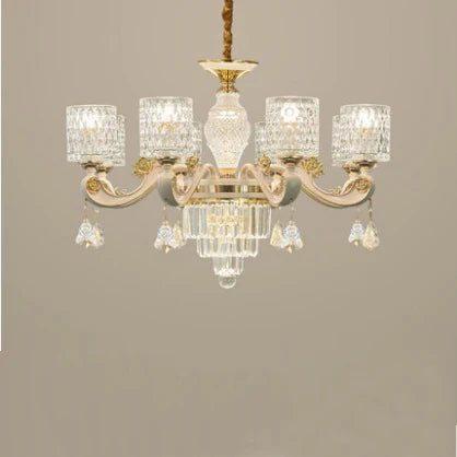 Lustre Baroque en Cristal Design Moderne Élégant en Verre