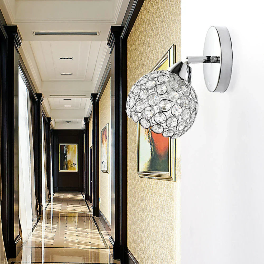 Maison Ornate Modern Crystal Hallway Ceiling Light Decorative, a chrome base and sparkling crystals.