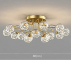 Maison Ornate Crystal Ball Chandelier with LED star glass globes in a branching 80 cm design.