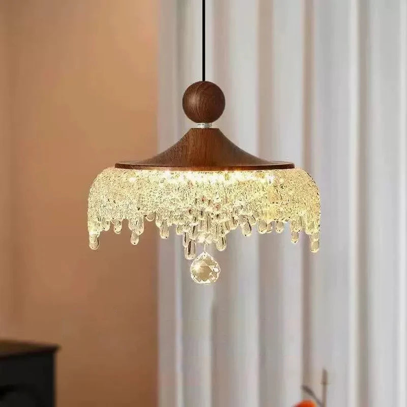French Medieval Style Crystal Teardrop Chandelier