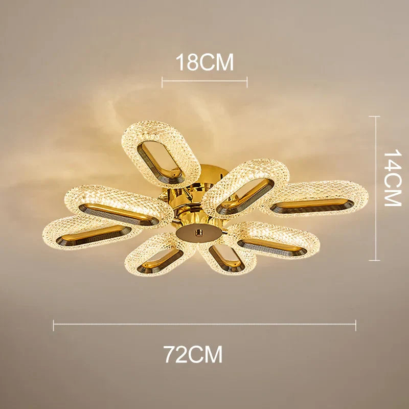 Maison Ornate LED crystal chandelier with eight oval arms, 14 cm high, 72 cm wide.