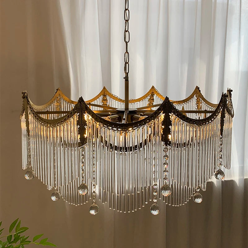 Vintage Crystal LED Chandelier for Living Room