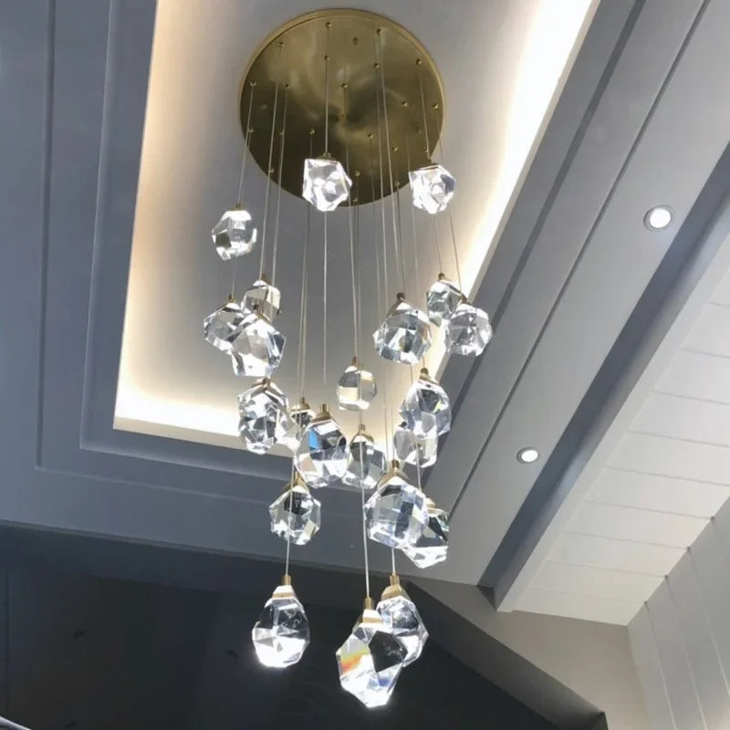 Luxury Crystal Chandelier for Large Living Room Stairs