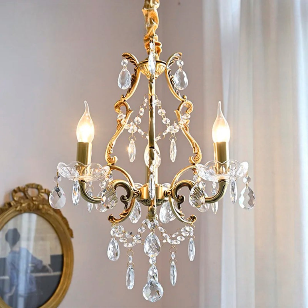 Vintage Crystal Chandelier with Elegant Beads Loft Decor