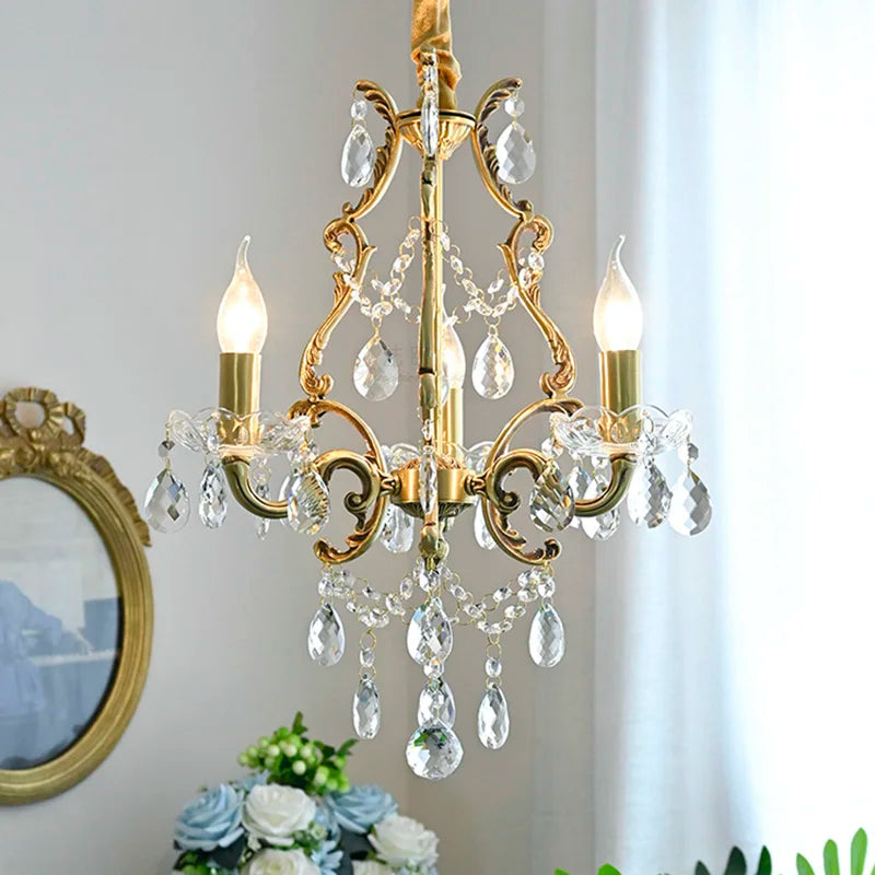 Vintage Crystal Chandelier with Elegant Beads Loft Decor
