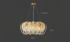 Maison Ornate Modern Nordic Crystal Chandelier with looped strands, gold base, LED tassels, adjustable hanging length.