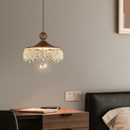 Maison Ornate Medieval French crystal teardrop chandelier with intricate detailing and sparkling crystal accents.