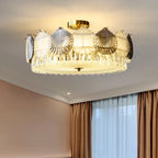 Maison Ornate French Modern Crystal Chandelier with LED lights and glass seashell accents.